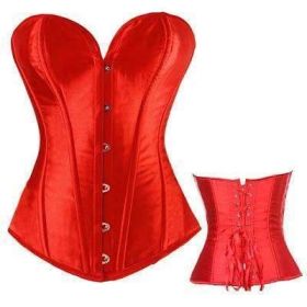 Bustier Lace up Boned Top Corset Waist Shaper (Option: XXL-Red)