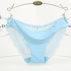Lace ladies low waist briefs (Option: Light blue-M)